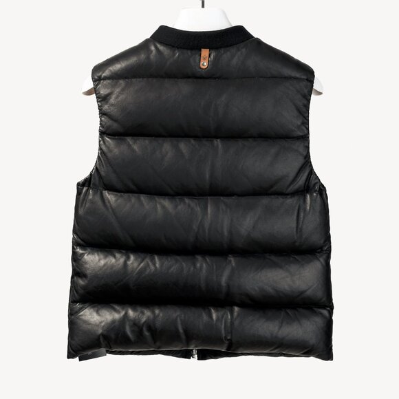 Mackage Black Leather Down-Filled Puffer Vest - Picture 2 of 14
